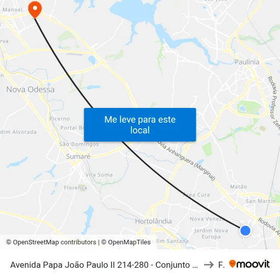Avenida Papa João Paulo II 214-280 - Conjunto Habitacional Padre Anchieta Campinas - SP República Federativa Do Brasil to Fam map