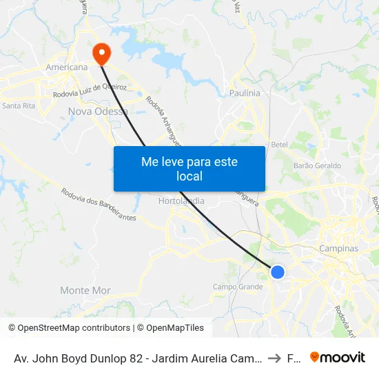 Av. John Boyd Dunlop 82 - Jardim Aurelia Campinas - SP Brasil to Fam map