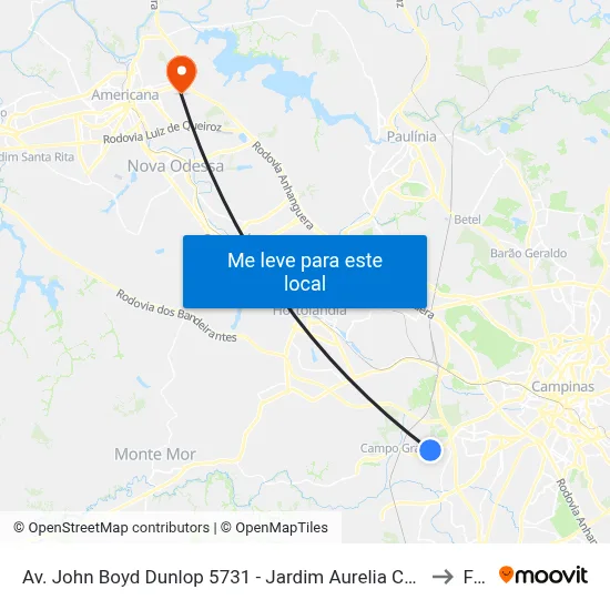 Av. John Boyd Dunlop 5731 - Jardim Aurelia Campinas - SP Brasil to Fam map