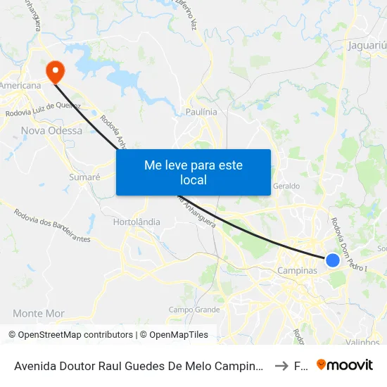 Avenida Doutor Raul Guedes De Melo Campinas - São Paulo Brasil to Fam map