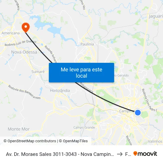 Av. Dr. Moraes Sales 3011-3043 - Nova Campinas Campinas - SP 13092-111 Brasil to Fam map