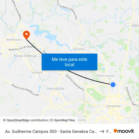 Av. Guilherme Campos 500 - Santa Genebra Campinas - SP 13087-901 Brasil to Fam map