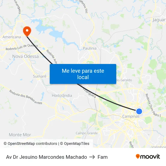 Av Dr Jesuino Marcondes Machado to Fam map