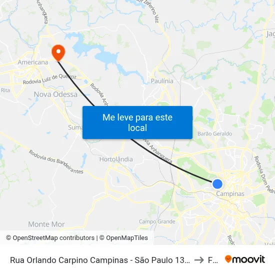 Rua Orlando Carpino Campinas - São Paulo 13073-430 Brasil to Fam map