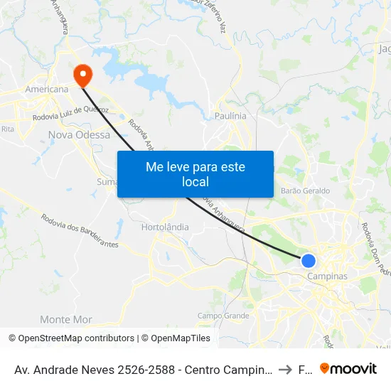 Av. Andrade Neves 2526-2588 - Centro Campinas - SP 13013-160 Brasil to Fam map