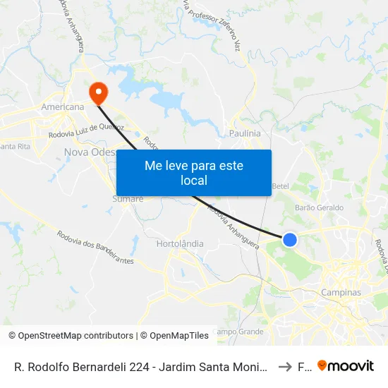 R. Rodolfo Bernardeli 224 - Jardim Santa Monica Campinas - SP 13082-100 Brasil to Fam map
