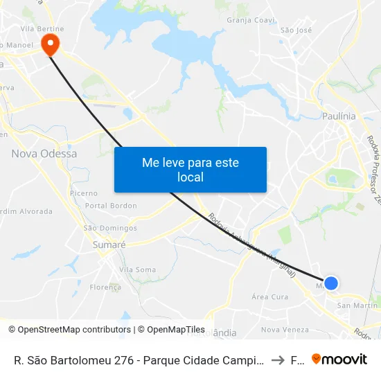 R. São Bartolomeu 276 - Parque Cidade Campinas Campinas - SP Brasil to Fam map