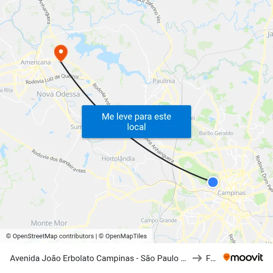 Avenida João Erbolato Campinas - São Paulo 13070 Brasil to Fam map