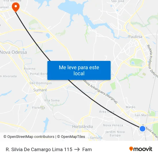 R. Silvia De Camargo Lima 115 to Fam map