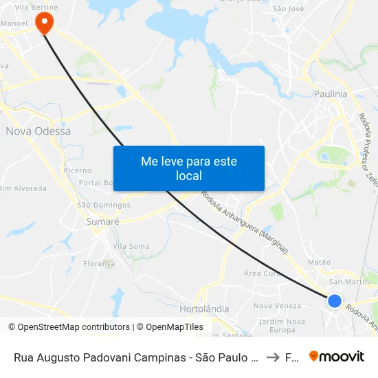 Rua Augusto Padovani Campinas - São Paulo 13068 Brasil to Fam map