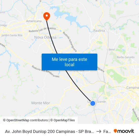Av. John Boyd Dunlop 200 Campinas - SP Brasil to Fam map
