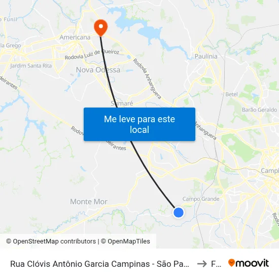 Rua Clóvis Antônio Garcia Campinas - São Paulo 13058 Brasil to Fam map