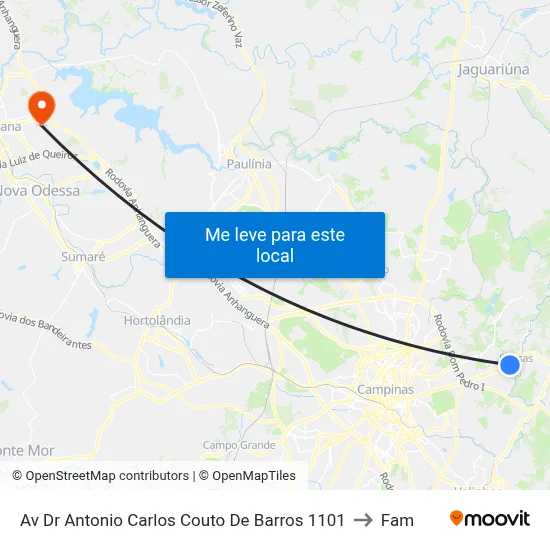 Av Dr Antonio Carlos Couto De Barros 1101 to Fam map
