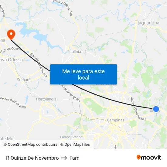 R Quinze De Novembro to Fam map