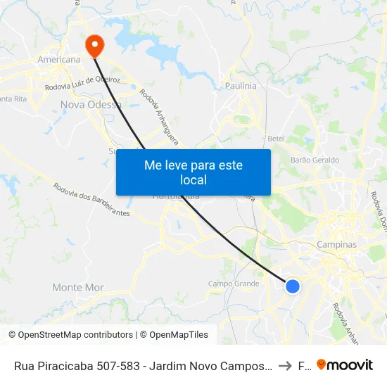 Rua Piracicaba 507-583 - Jardim Novo Campos Eliseos Campinas - SP 13050-700 Brasil to Fam map