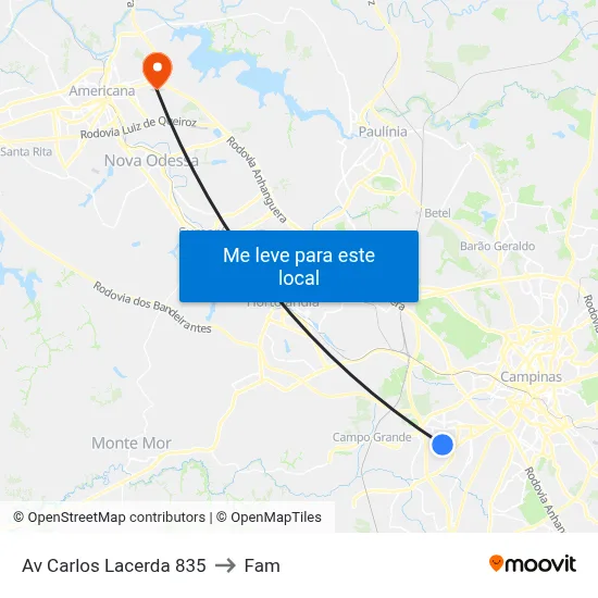 Av Carlos Lacerda 835 to Fam map