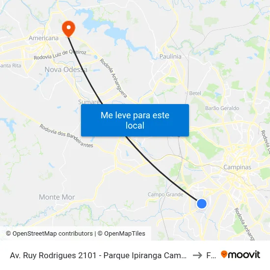 Av. Ruy Rodrigues 2101 - Parque Ipiranga Campinas - SP 13050-800 Brasil to Fam map