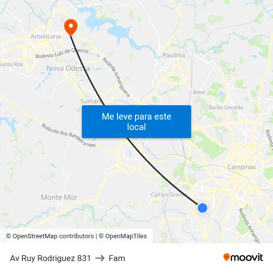 Av Ruy Rodriguez 831 to Fam map