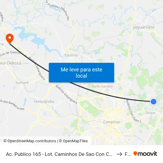 Ac. Publico 165 - Lot. Caminhos De Sao Con Campinas - SP 13104-070 Brasil to Fam map