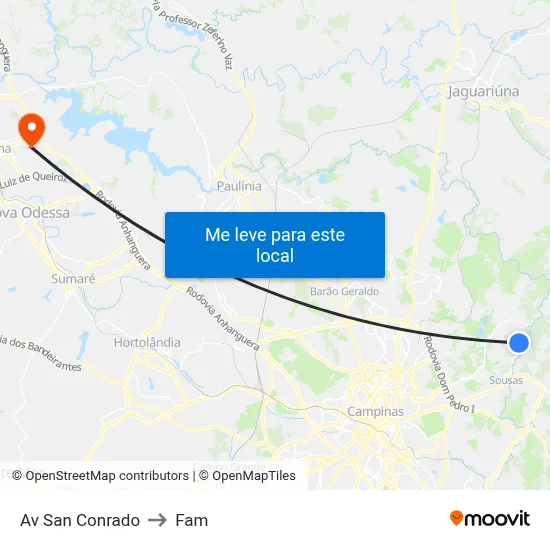Av San Conrado to Fam map