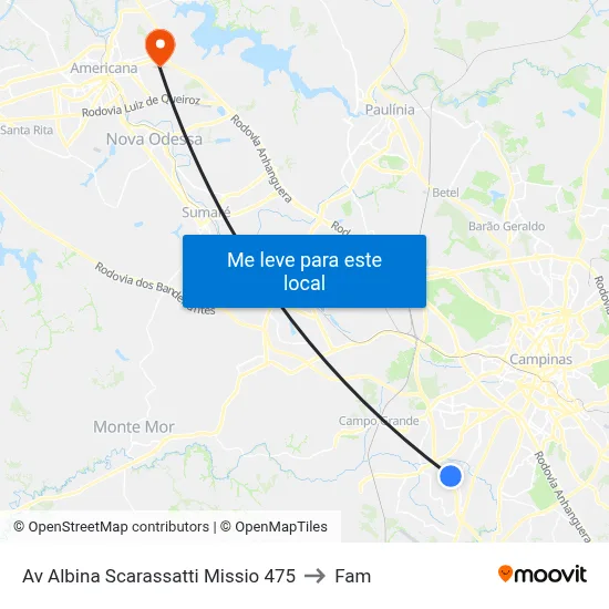 Av Albina Scarassatti Missio 475 to Fam map