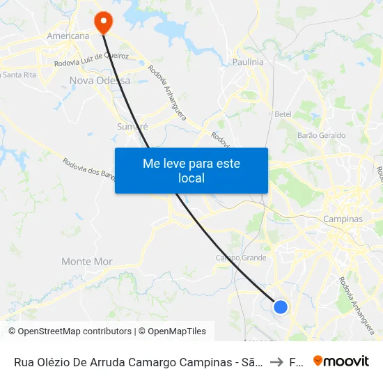 Rua Olézio De Arruda Camargo Campinas - São Paulo Brasil to Fam map