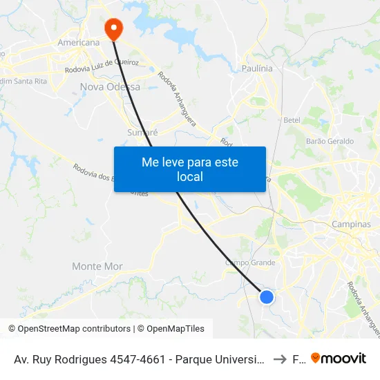 Av. Ruy Rodrigues 4547-4661 - Parque Universitario De Viracopos Campinas - SP Brasil to Fam map