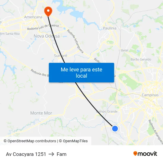 Av Coacyara 1251 to Fam map