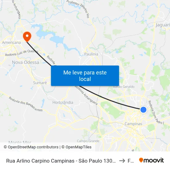 Rua Arlino Carpino Campinas - São Paulo 13088 Brasil to Fam map