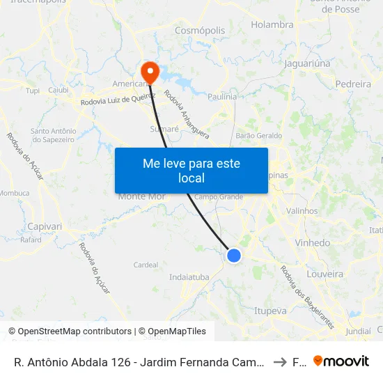 R. Antônio Abdala 126 - Jardim Fernanda Campinas - SP 13053-602 Brasil to Fam map