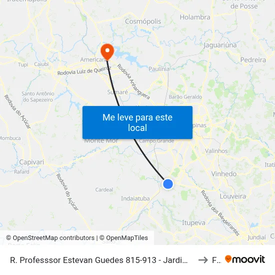R. Professsor Estevan Guedes 815-913 - Jardim Fernanda Campinas - SP 13053-618 Brasil to Fam map