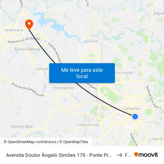 Avenida Doutor Ângelo Simões 179 - Ponte Preta Campinas - SP Brasil to Fam map