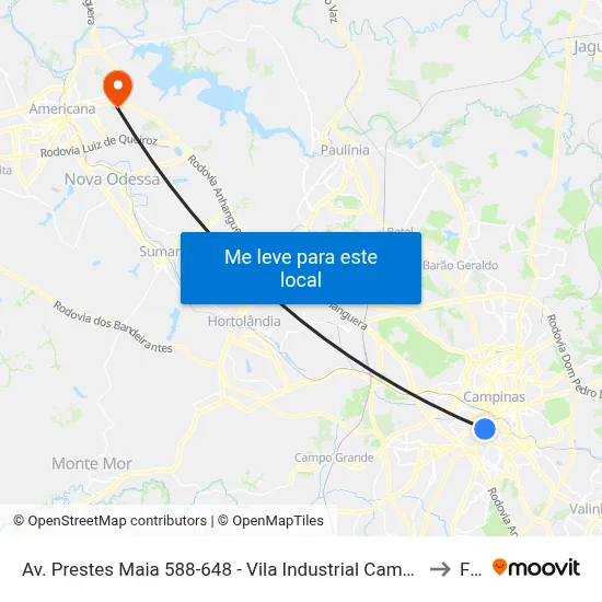 Av. Prestes Maia 588-648 - Vila Industrial Campinas - SP 13035-680 Brasil to Fam map