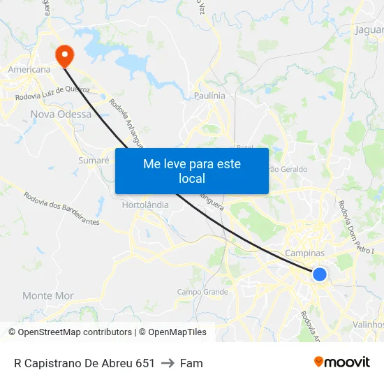 R Capistrano De Abreu 651 to Fam map