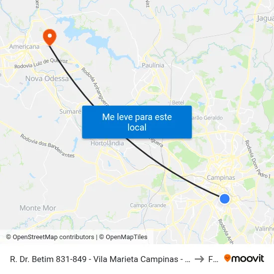 R. Dr. Betim 831-849 - Vila Marieta Campinas - SP 13042-020 Brasil to Fam map