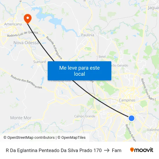 R Da Eglantina Penteado Da Silva Prado 170 to Fam map