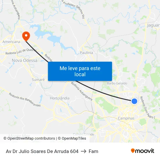 Av Dr Julio Soares De Arruda 604 to Fam map