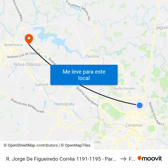 R. Jorge De Figueiredo Corrêa 1191-1195 - Parque Taquaral Campinas - SP Brasil to Fam map