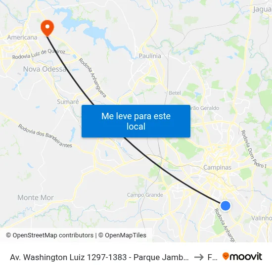 Av. Washington Luiz 1297-1383 - Parque Jambeiro Campinas - SP Brasil to Fam map