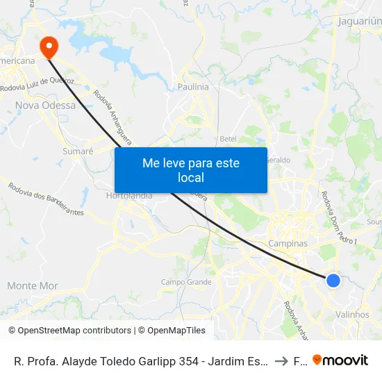 R. Profa. Alayde Toledo Garlipp 354 - Jardim Estoril Campinas - SP 13046-370 Brasil to Fam map