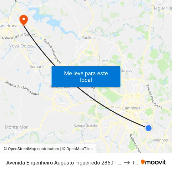 Avenida Engenheiro Augusto Figueiredo 2850 - Jardim Bom Sucesso Campinas - SP Brasil to Fam map