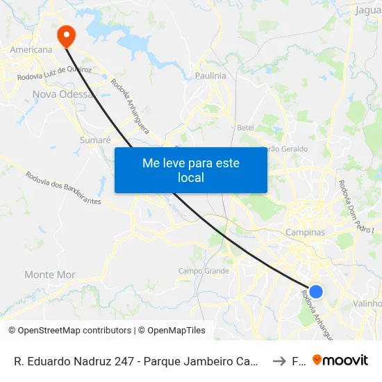 R. Eduardo Nadruz 247 - Parque Jambeiro Campinas - SP 13042-350 Brasil to Fam map