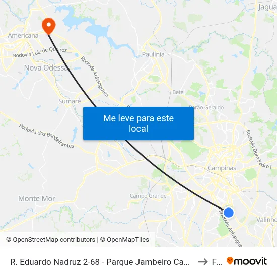 R. Eduardo Nadruz 2-68 - Parque Jambeiro Campinas - SP 13042-350 Brasil to Fam map