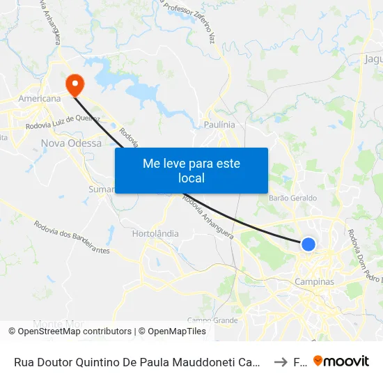 Rua Doutor Quintino De Paula Mauddoneti Campinas - São Paulo 13087 Brasil to Fam map