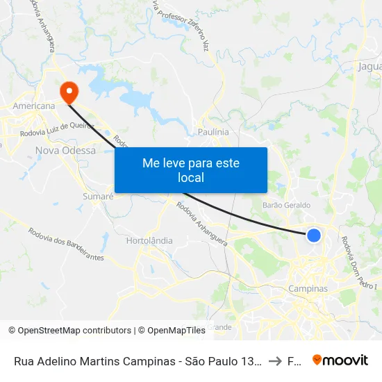 Rua Adelino Martins Campinas - São Paulo 13087 Brasil to Fam map