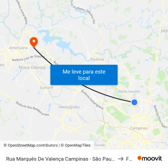 Rua Marquês De Valença Campinas - São Paulo Brasil to Fam map