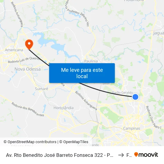 Av. Rto Benedito José Barreto Fonseca 322 - Parque Dos Jacarandás Campinas - SP Brasil to Fam map
