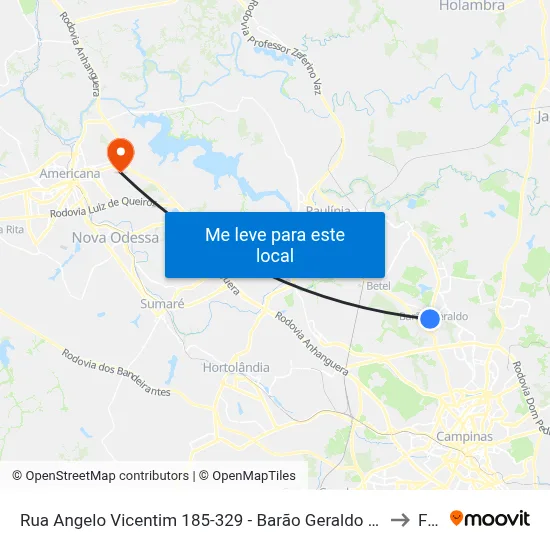 Rua Angelo Vicentim 185-329 - Barão Geraldo Campinas - SP Brasil to Fam map