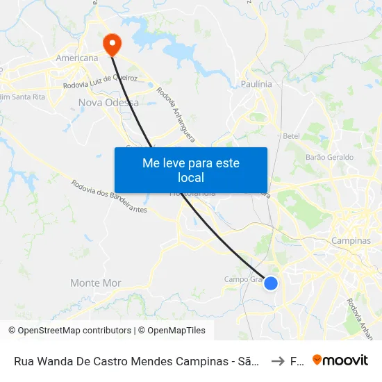 Rua Wanda De Castro Mendes Campinas - São Paulo 13059 Brasil to Fam map