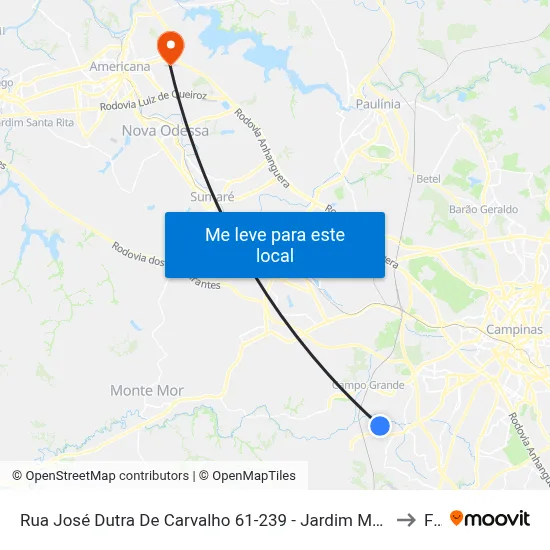 Rua José Dutra De Carvalho 61-239 - Jardim Maria Helena Campinas - SP 13056-733 Brasil to Fam map